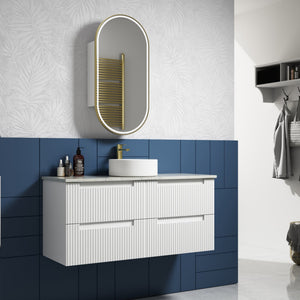 AULIC NEVA MATTE WHITE 1200MM SINGLE BOWL WALL HUNG VANITY