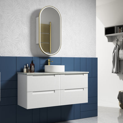 AULIC NEVA MATTE WHITE 1200MM SINGLE BOWL WALL HUNG VANITY