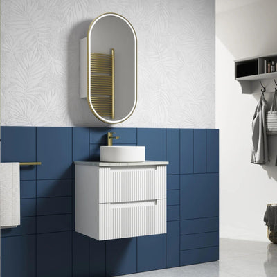 AULIC NEVA MATTE WHITE 600MM SINGLE BOWL WALL HUNG VANITY