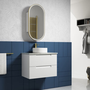 AULIC NEVA MATTE WHITE 750MM SINGLE BOWL WALL HUNG VANITY