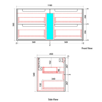 AULIC FLAUTO MATTE WHITE 1200MM SINGLE BOWL WALL HUNG VANITY