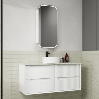 AULIC FLAUTO MATTE WHITE 1200MM SINGLE BOWL WALL HUNG VANITY