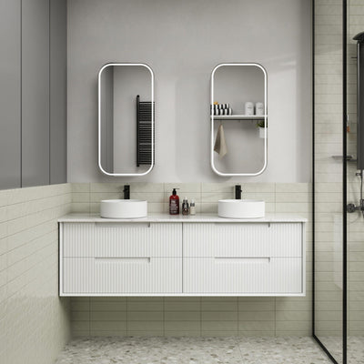 AULIC FLAUTO MATTE WHITE 1500MM SINGLE BOWL WALL HUNG VANITY