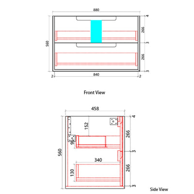 AULIC FLAUTO MATTE WHITE 900MM SINGLE BOWL WALL HUNG VANITY