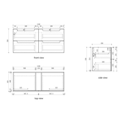AULIC LOVINA TIER HARVEST OAK 1200MM SINGLE BOWL WALL HUNG VANITY