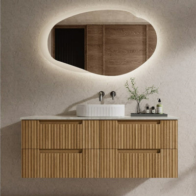 AULIC LOVINA TIER HARVEST OAK 1200MM SINGLE BOWL WALL HUNG VANITY