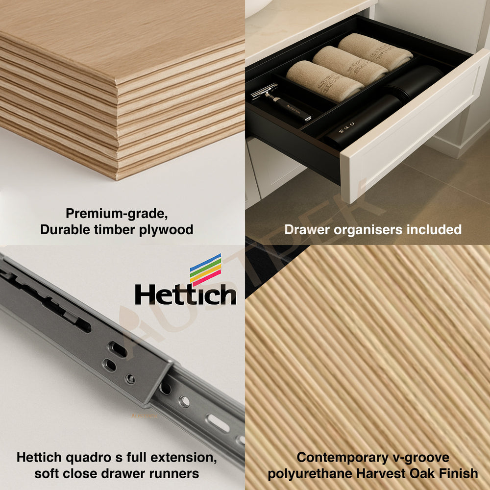 AULIC VARCELLI CURVED HARVEST OAK 1200MM SINGLE BOWL FLOOR STANDING VANITY