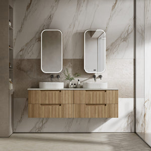 AULIC LOVINA TIER HARVEST OAK 1800MM DOUBLE BOWL WALL HUNG VANITY