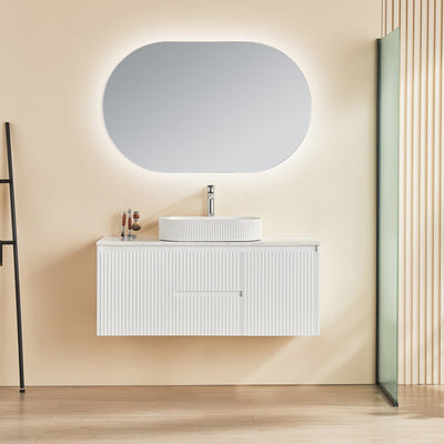 CETO BRINDABELLA MATTE WHITE 1200MM SINGLE BOWL WALL HUNG VANITY