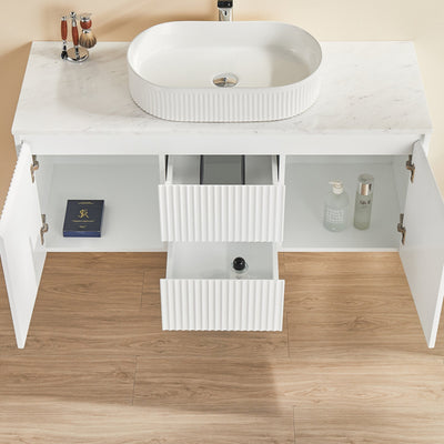 CETO BRINDABELLA MATTE WHITE 1200MM SINGLE BOWL WALL HUNG VANITY