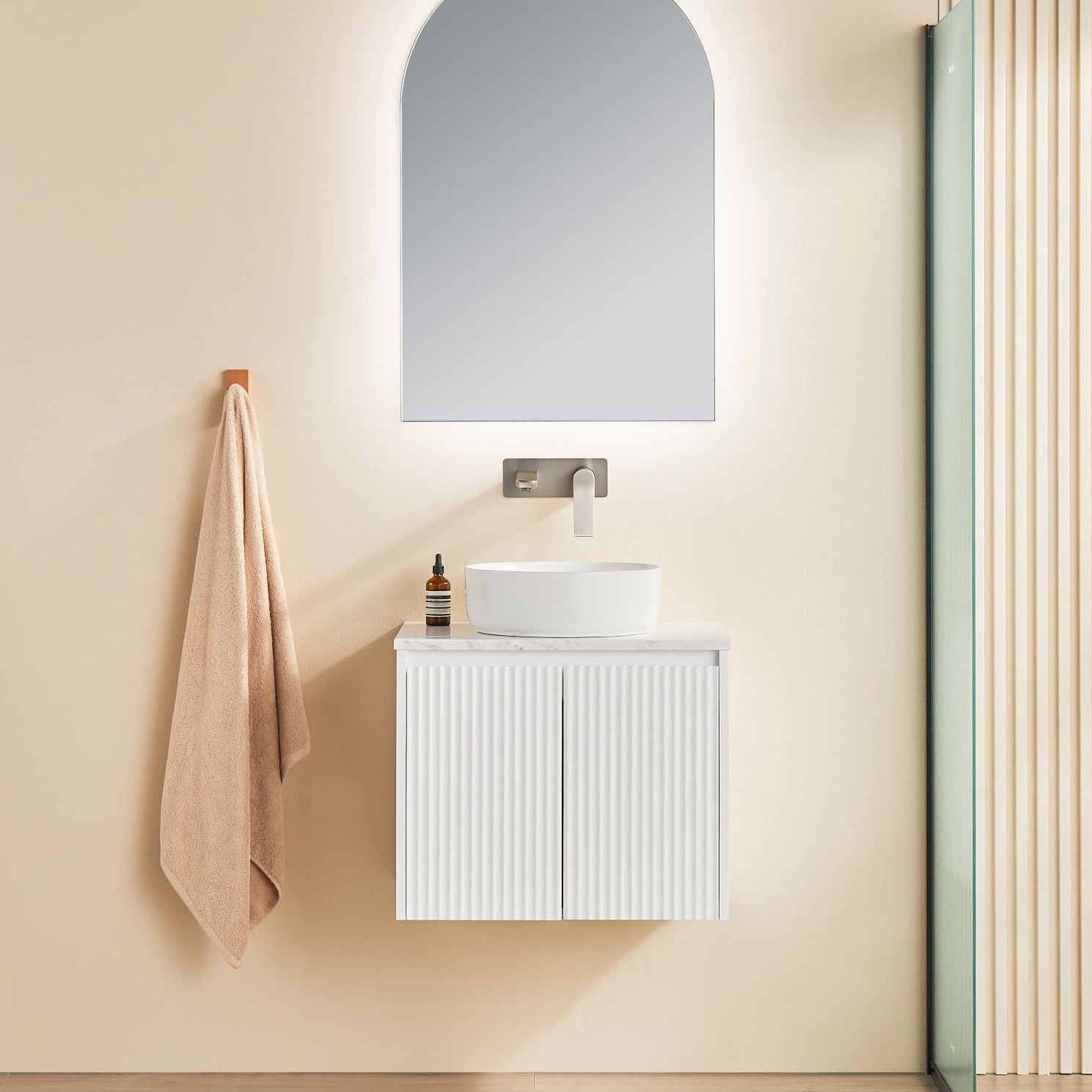 CETO BRINDABELLA MATTE WHITE 600MM SINGLE BOWL WALL HUNG VANITY