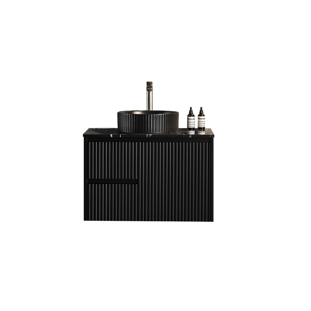 CETO BRINDABELLA MATTE BLACK 750MM SINGLE BOWL WALL HUNG VANITY (AVAILABLE IN LEFT HAND DRAWER AND RIGHT HAND DRAWER)
