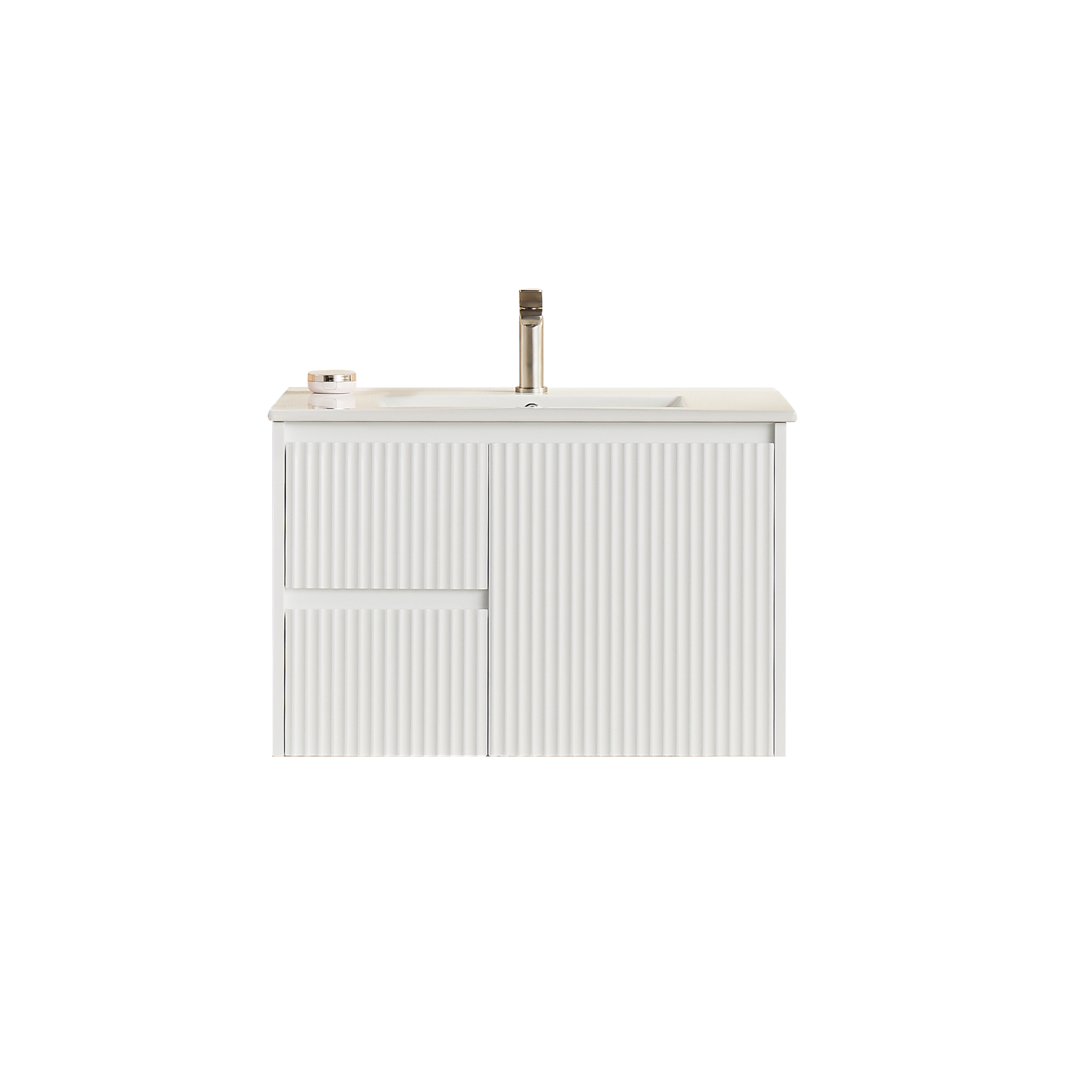CETO BRINDABELLA MATTE WHITE 750MM SINGLE BOWL WALL HUNG VANITY (AVAILABLE IN LEFT HAND DRAWER AND RIGHT HAND DRAWER)