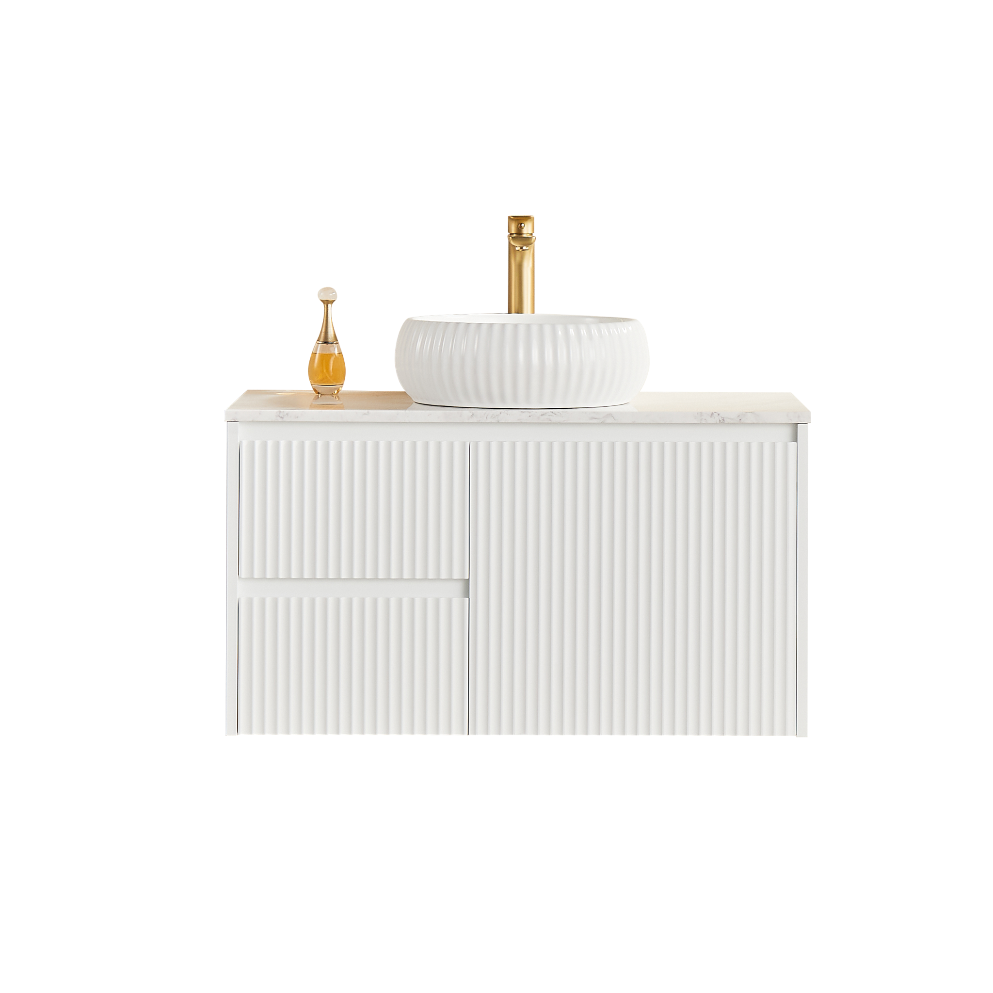 CETO BRINDABELLA MATTE WHITE 900MM SINGLE BOWL WALL HUNG VANITY (AVAILABLE IN LEFT HAND DRAWER AND RIGHT HAND DRAWER)