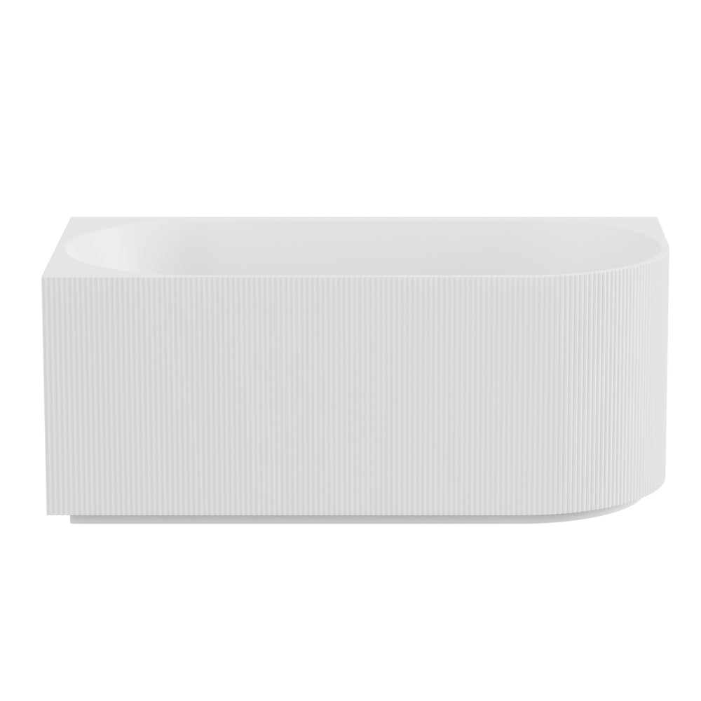 VITO CORA FLUTED LEFT CORNER FREESTANDING BATHTUB GLOSS WHITE (AVAILABLE IN 1500MM AND 1700MM)