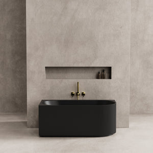 VITO CORA FLUTED LEFT CORNER FREESTANDING BATHTUB MATTE BLACK (AVAILABLE IN 1500MM AND 1700MM)