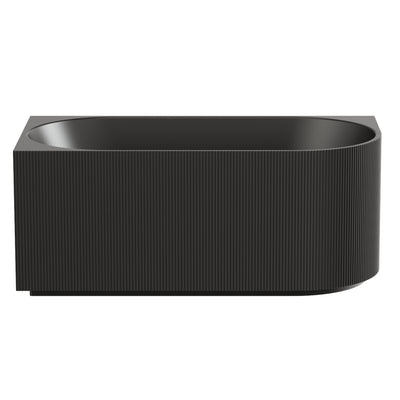 VITO CORA FLUTED LEFT CORNER FREESTANDING BATHTUB MATTE BLACK (AVAILABLE IN 1500MM AND 1700MM)