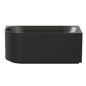 VITO CORA FLUTED RIGHT CORNER FREESTANDING BATHTUB MATTE BLACK (AVAILABLE IN 1500MM AND 1700MM)