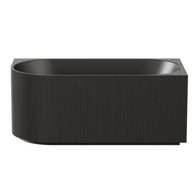 VITO CORA FLUTED RIGHT CORNER FREESTANDING BATHTUB MATTE BLACK (AVAILABLE IN 1500MM AND 1700MM)