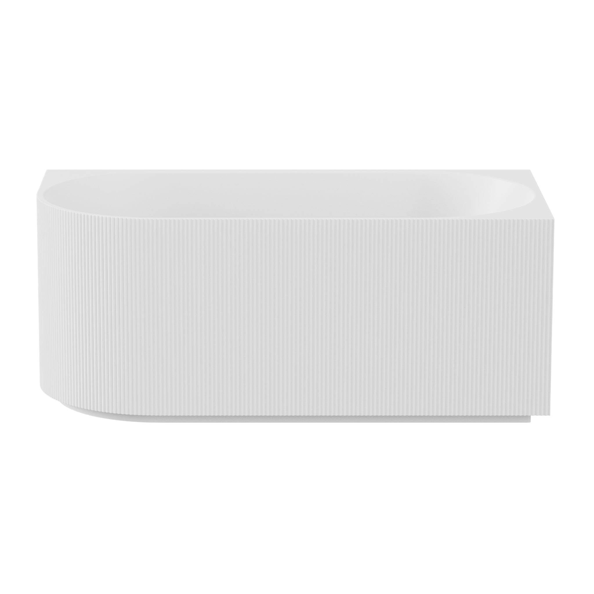 VITO CORA FLUTED RIGHT CORNER FREESTANDING BATHTUB MATTE WHITE (AVAILABLE IN 1500MM AND 1700MM)