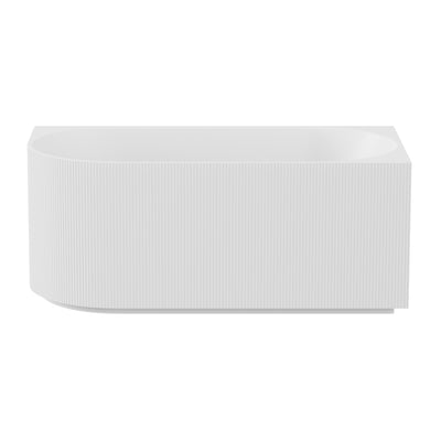VITO CORA FLUTED RIGHT CORNER FREESTANDING BATHTUB GLOSS WHITE (AVAILABLE IN 1500MM AND 1700MM)