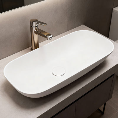 CETO PERCY SQUARE SHAPE ABOVE COUNTER BASIN MATTE WHITE 630MM