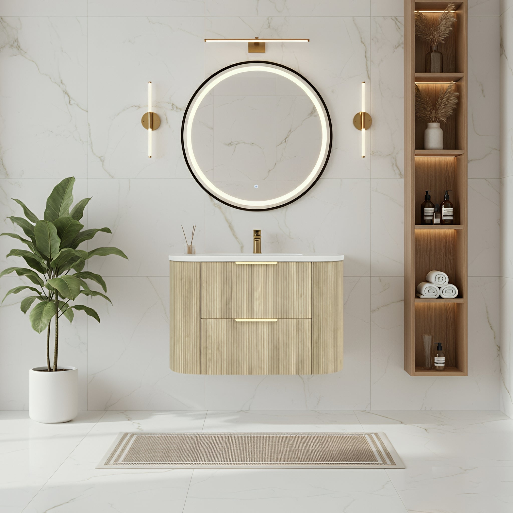 CETO ARTIS CLASSIC OAK 900MM SINGLE BOWL WALL HUNG VANITY