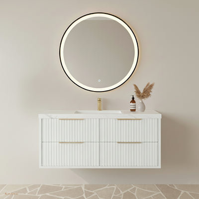 CETO ROME MATTE WHITE 1200MM SINGLE BOWL WALL HUNG VANITY