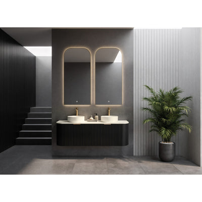 CETO AVALON MATTE BLACK 1800MM DOUBLE BOWL WALL HUNG VANITY