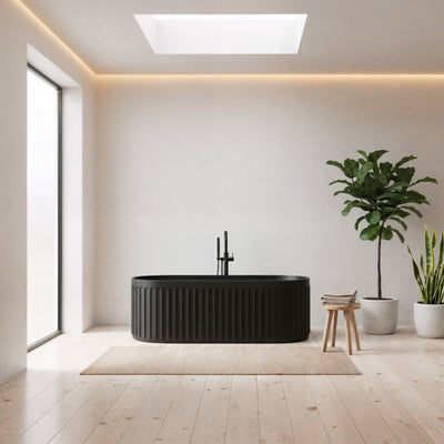 CETO CASCADE FREESTANDING BATHTUB MATTE BLACK 1700MM