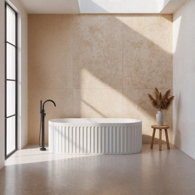 CETO CASCADE FREESTANDING BATHTUB MATTE WHITE 1700MM