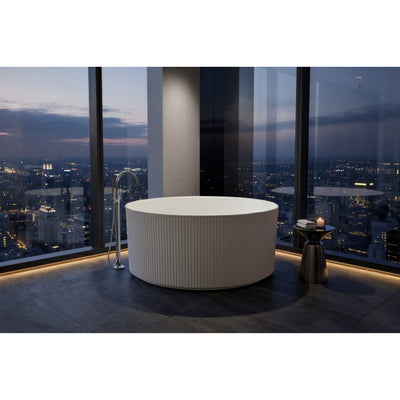CETO COMO GROOVE FREESTANDING BATHTUB GLOSS WHITE 1280MM