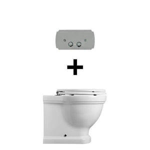 TURNER HASTINGS CLAREMONT WALL FACED PAN WITH GEBERIT IN WALL CISTERN & TRADITIONAL FLUSH PLATE