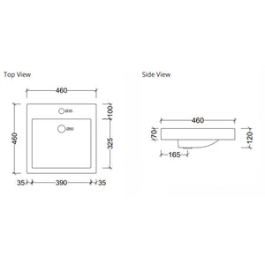 DUROCLASS COVE GRAND SEMI INSET BASIN GLOSS WHITE 460MM