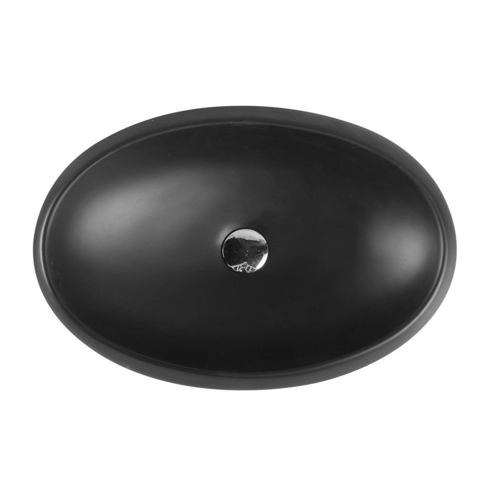 MERCIO CHUR OVAL ABOVE COUNTER BASIN MATTE BLACK 610MM