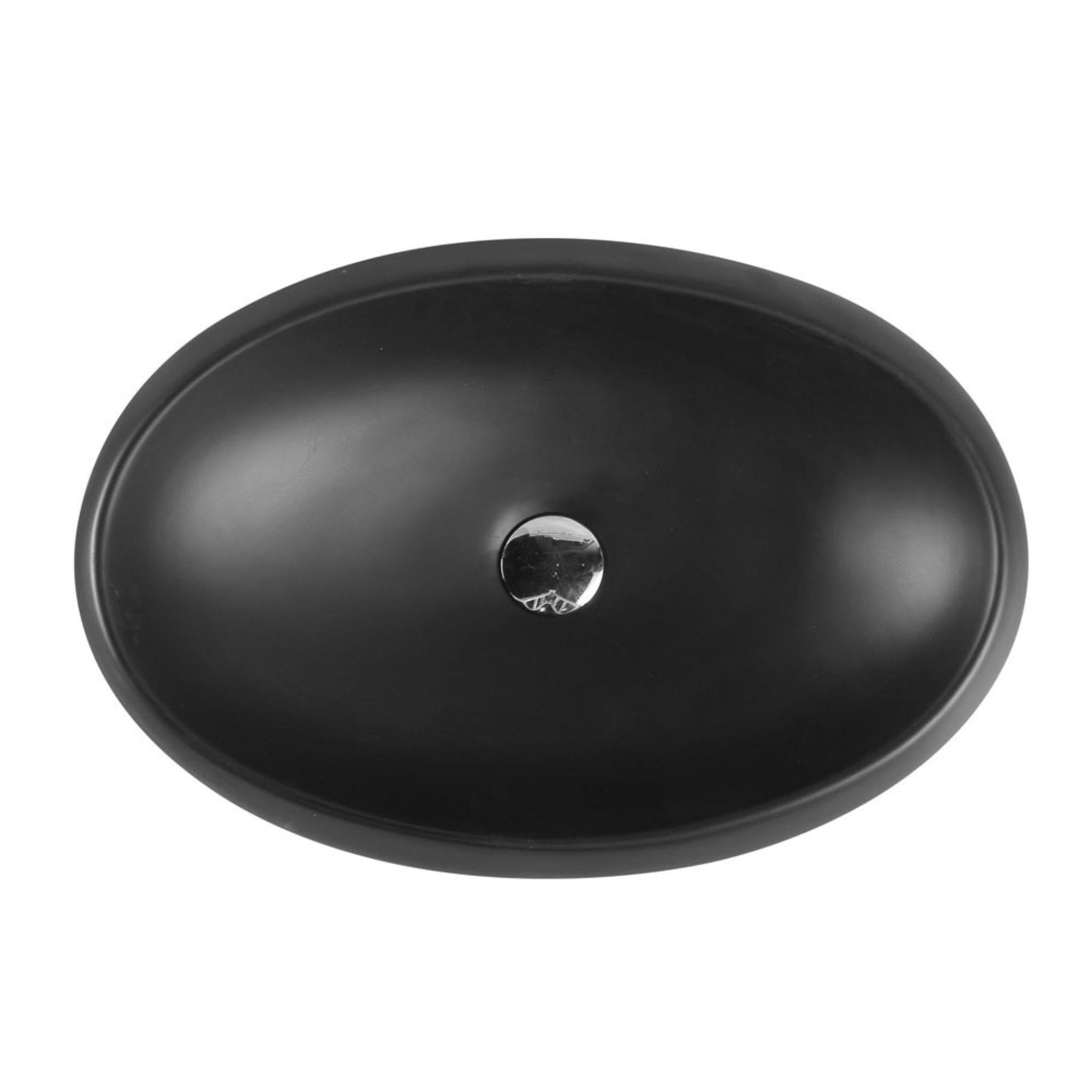 MERCIO CHUR OVAL ABOVE COUNTER BASIN MATTE BLACK 610MM