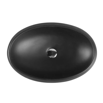 MERCIO CHUR OVAL ABOVE COUNTER BASIN MATTE BLACK 610MM