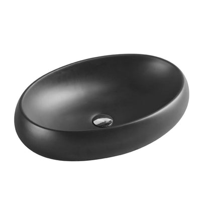 MERCIO CHUR OVAL ABOVE COUNTER BASIN MATTE BLACK 610MM