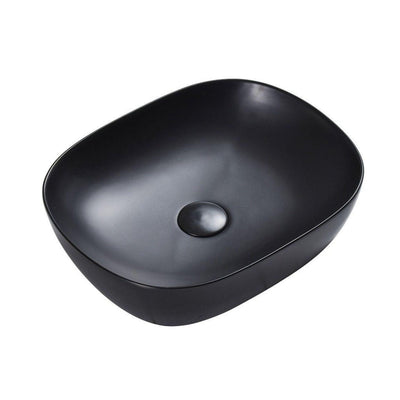 MERCIO CHUR RECTANGULAR ABOVE COUNTER BASIN MATTE BLACK 465MM