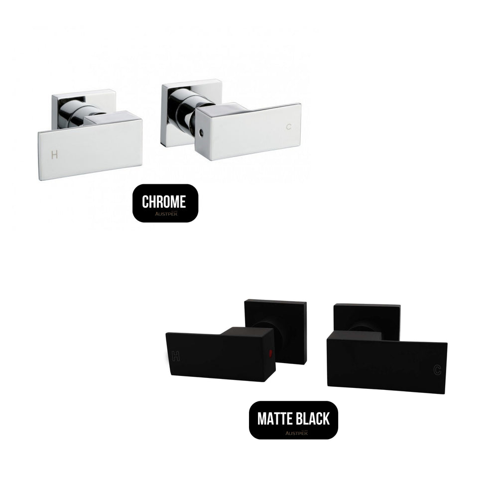 AQUAPERLA SHOWER WALL TAP 105MM BLACK