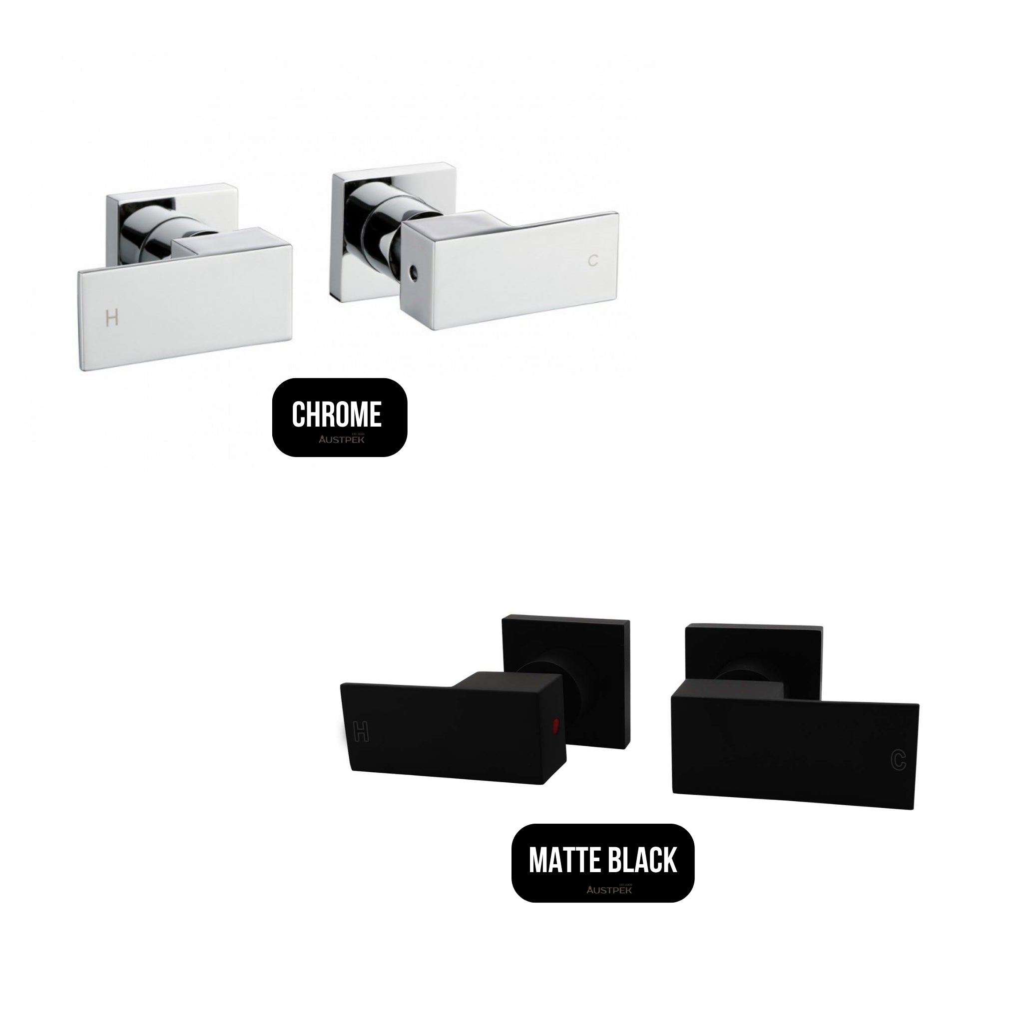 AQUAPERLA SHOWER WALL TAP 105MM BLACK