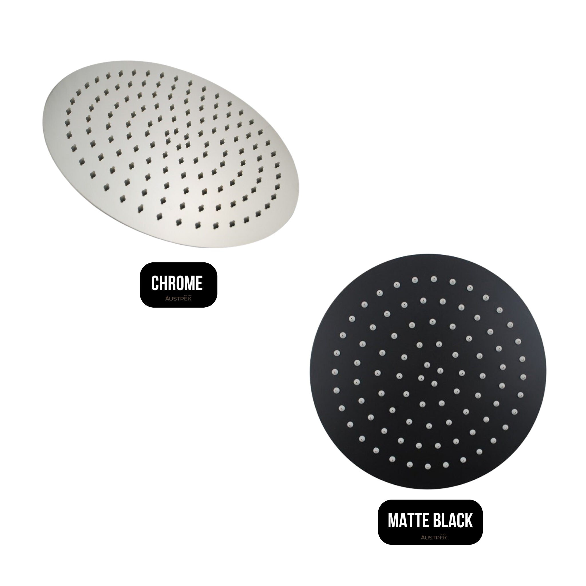 AQUAPERLA ROUND SHOWER HEAD 300MM MATTE BLACK