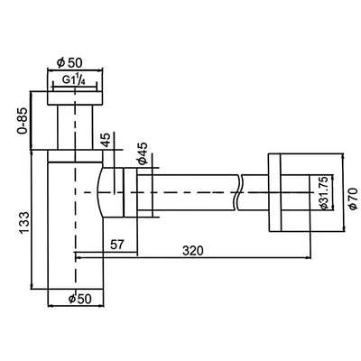 AQUAPERLA BOTTLE TRAP 133MM BLACK