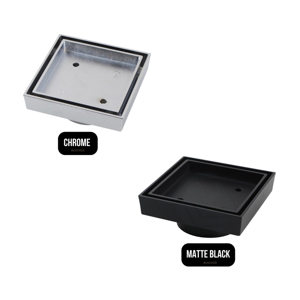 AQUAPERLA TILE INSERT SHOWER GRATE DRAIN CHROME 115MM