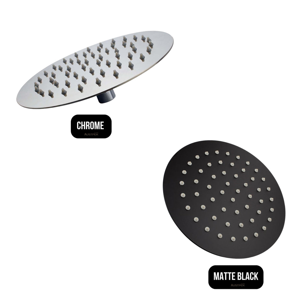 AQUAPERLA STAINLESS STEEL ROUND SHOWER HEAD 200MM CHROME