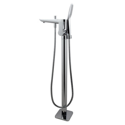 AQUAPERLA FREESTANDING BATH MIXER WITH HAND HELD SHOWER 862MM CHROME