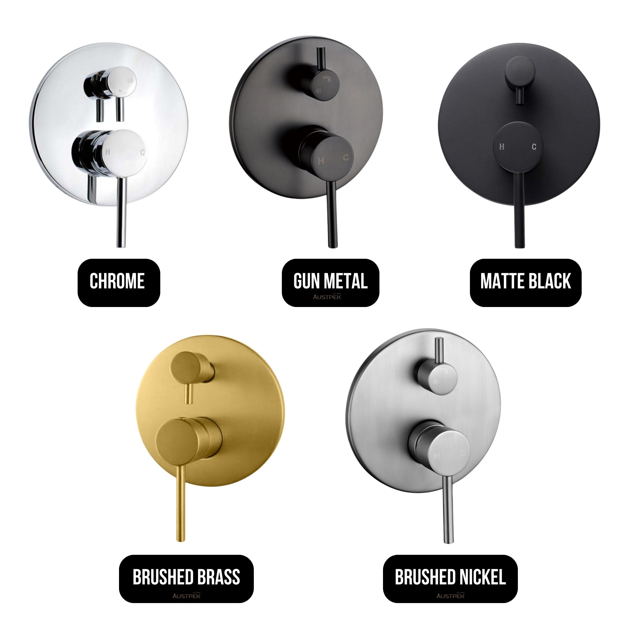 AQUAPERLA LUCID PIN WALL MIXER WITH DIVERTER 160MM MATTE BLACK