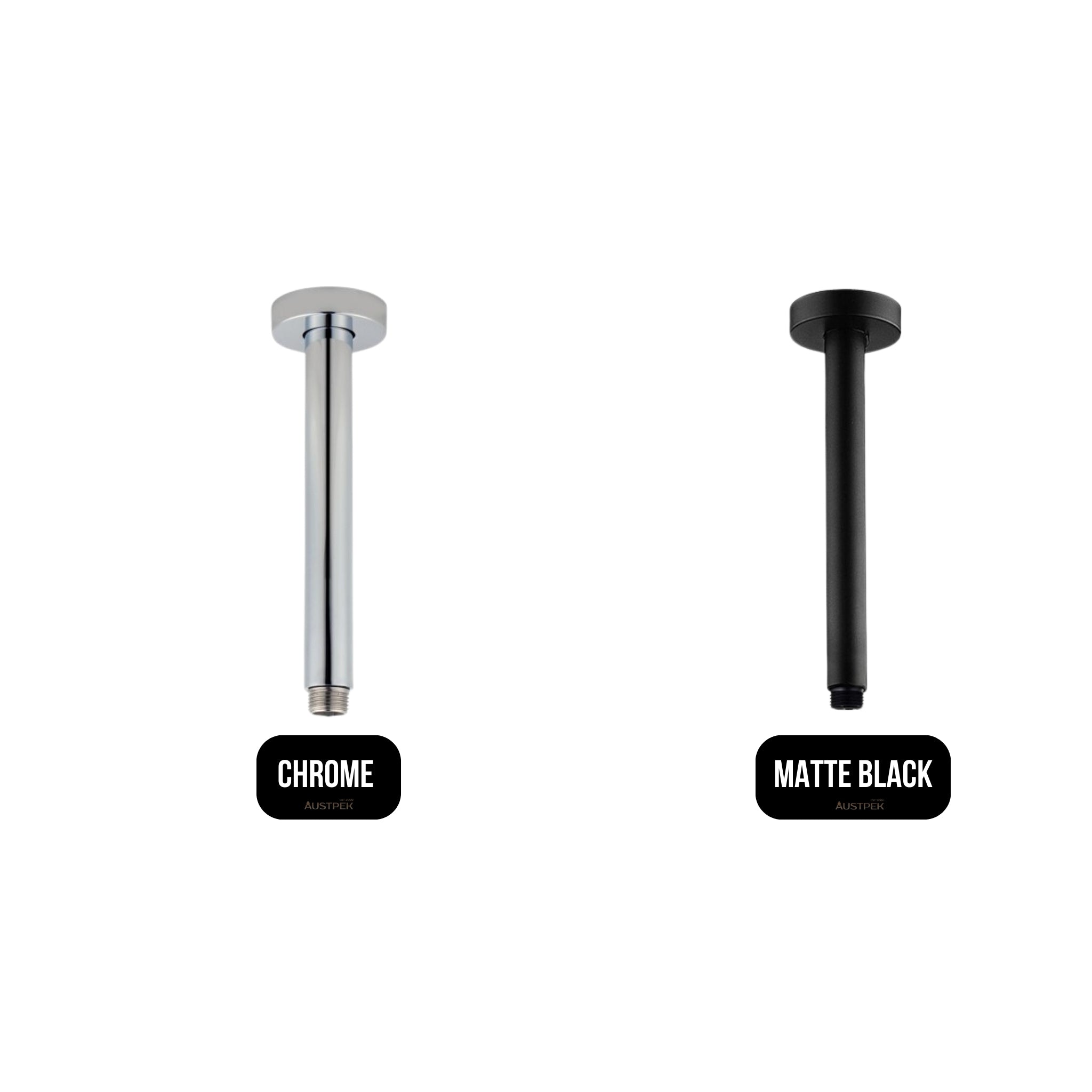 AQUAPERLA ROUND CEILING SHOWER ARM 300MM CHROME