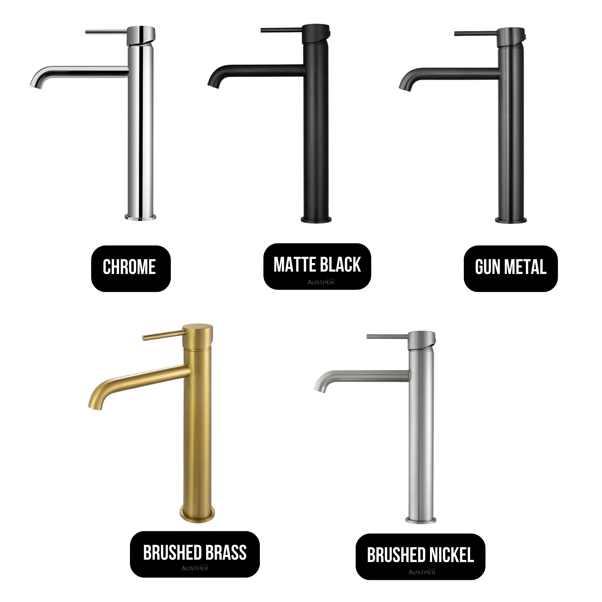AQUAPERLA LUCID PIN TALL BASIN MIXER 302MM GUN METAL GREY