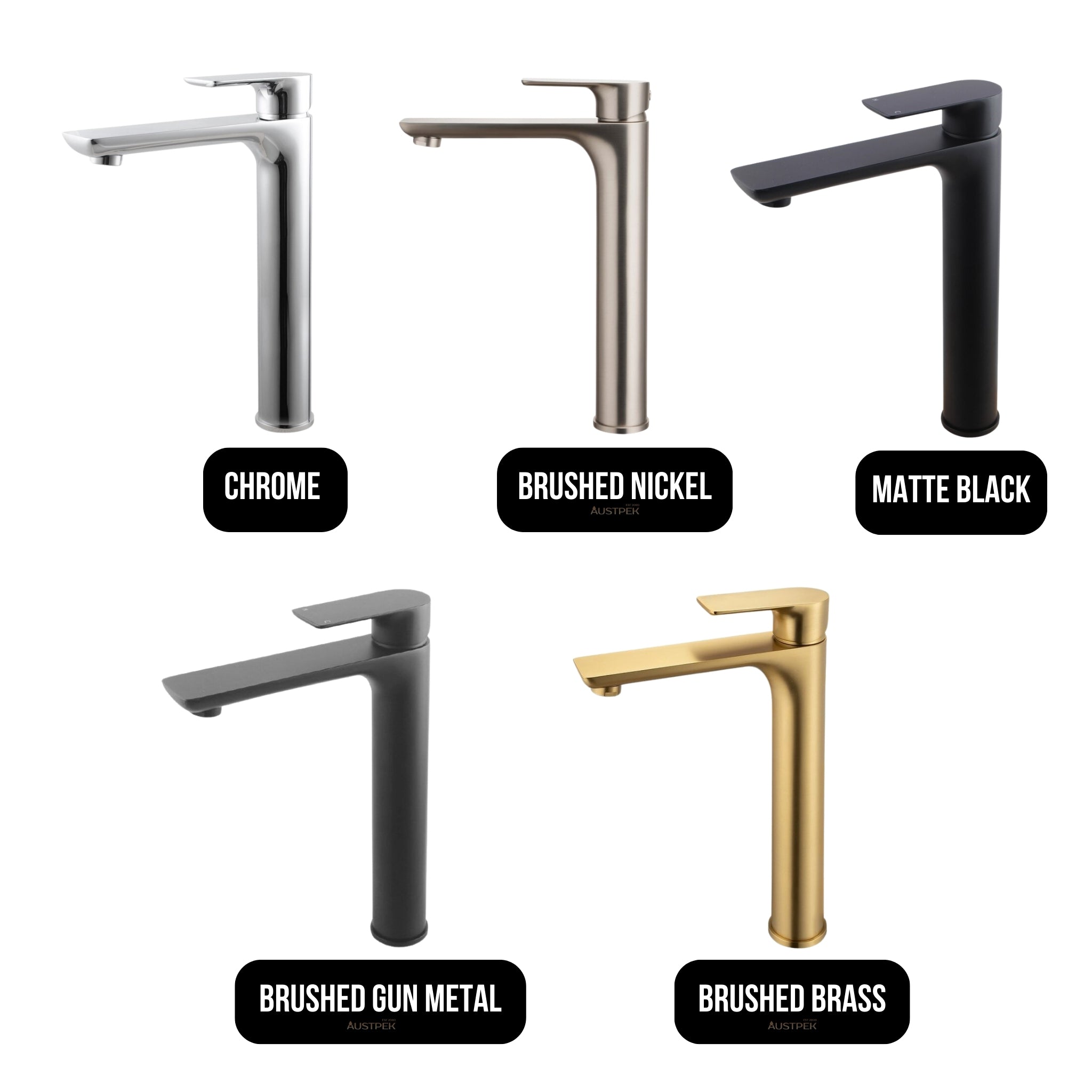 AQUAPERLA VOG TALL BASIN MIXER 293MM GUN METAL GREY